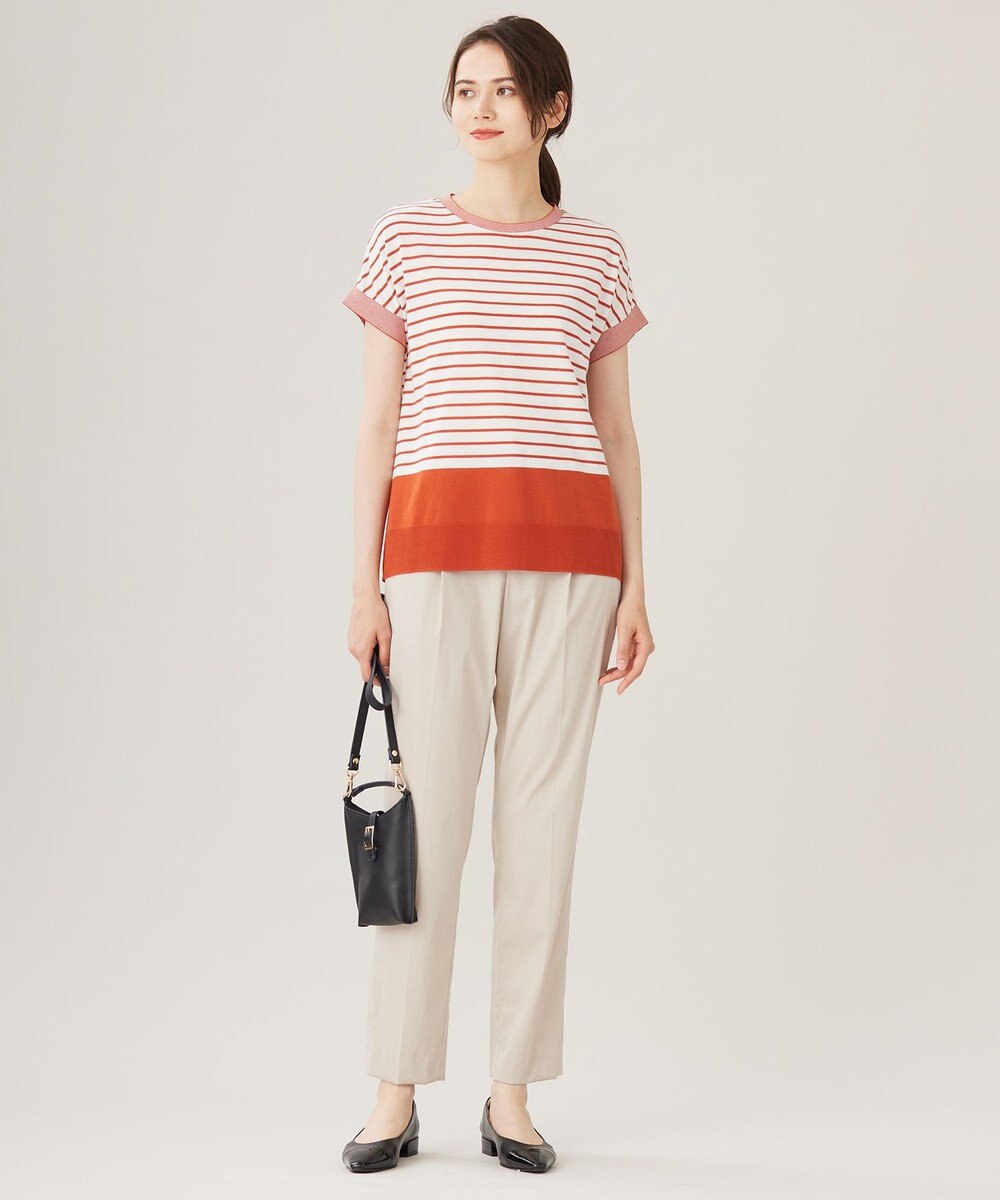 自由区 L 【WEB限定・洗える】ニットソーボーダー トップス 