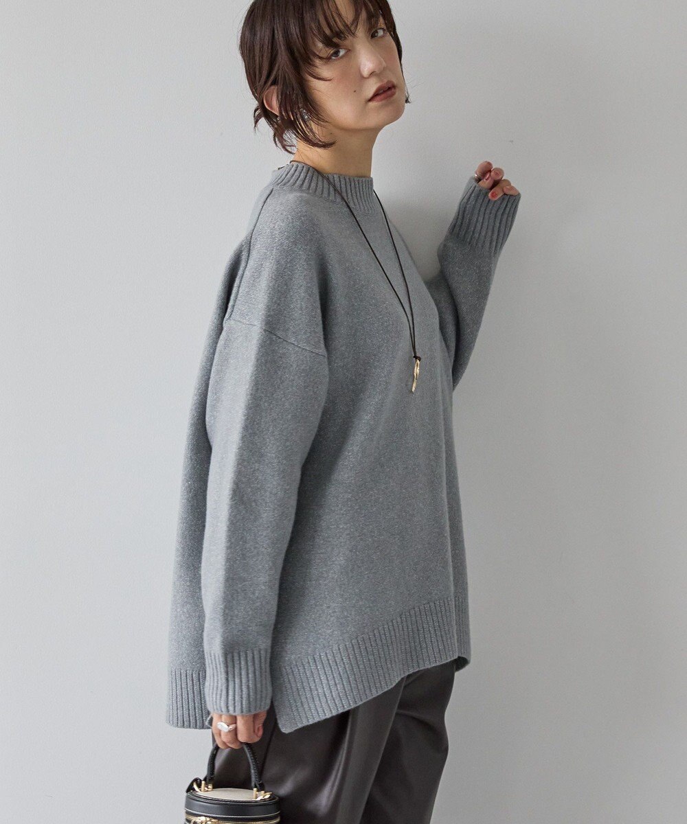 AMERICAN HOLIC サイドスリットハイネックニットプルオーバー 