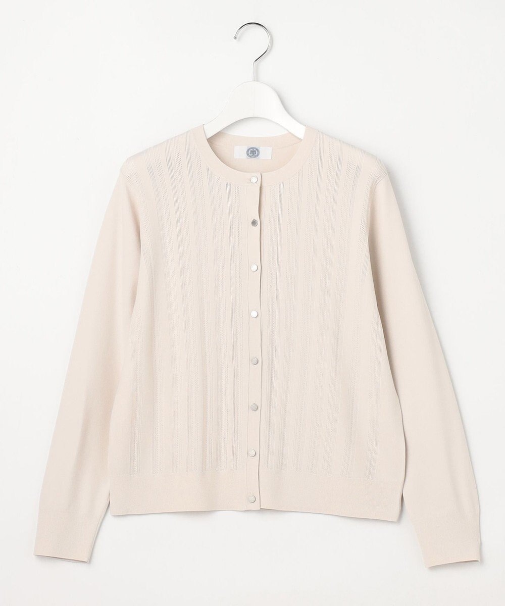 J.PRESS LADIES Rayon Elite Stretch クルーネック カーディガン 