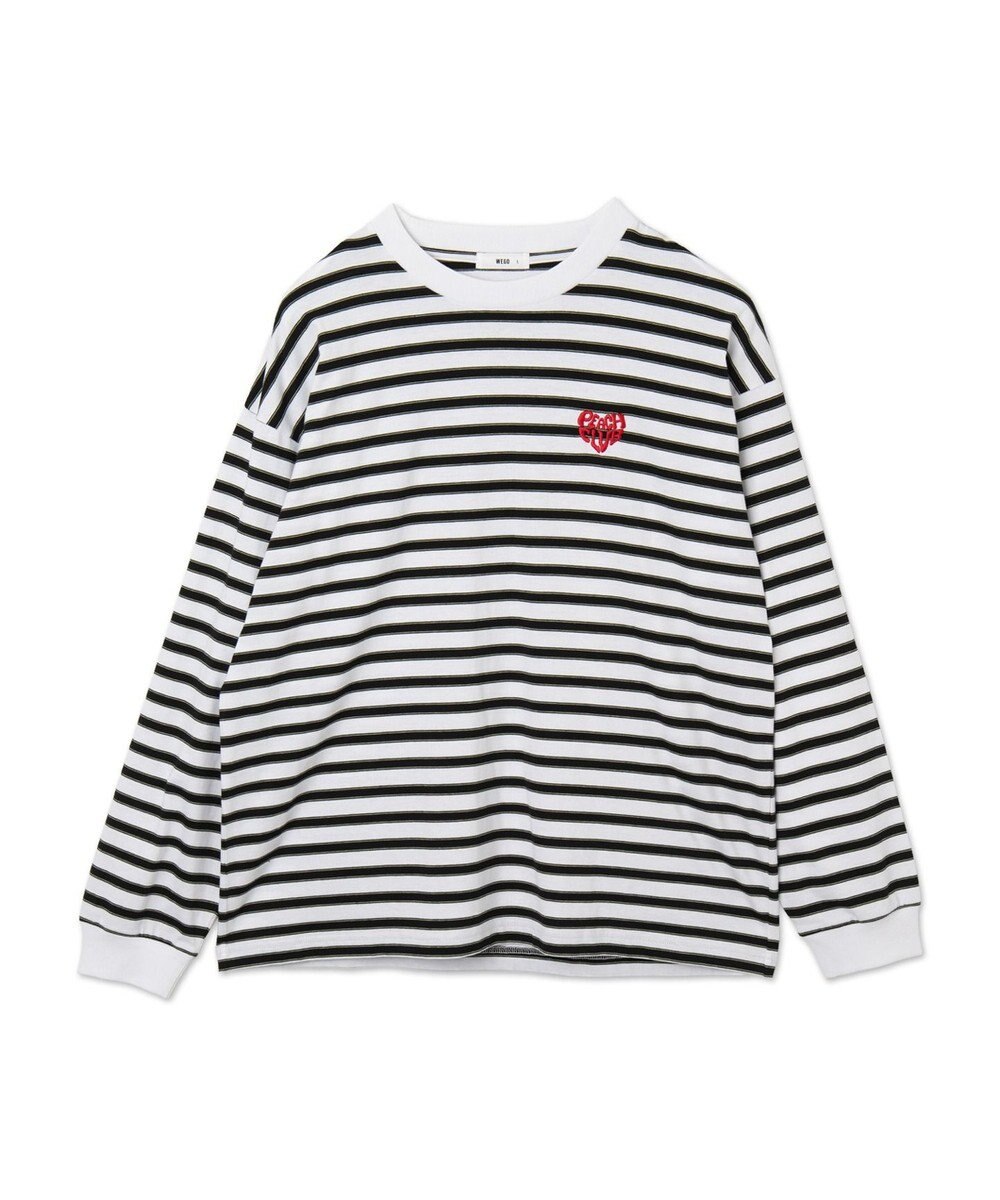 WEGO 【MLサイズ展開】ボーダーワンポイントT（LS） 