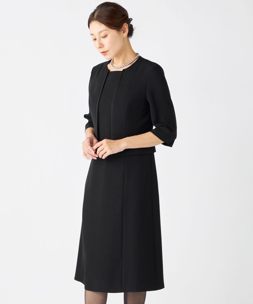 自由区 FORMAL 【洗える/縦横ストレッチ】セオプラスエス横二重ジャケット＋ワンピース 