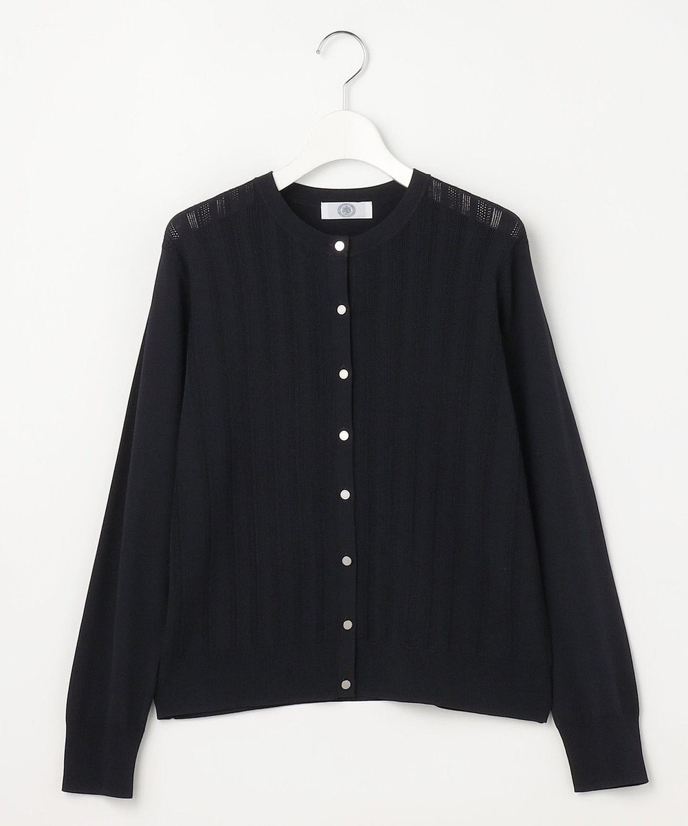 J.PRESS LADIES Rayon Elite Stretch クルーネック カーディガン 