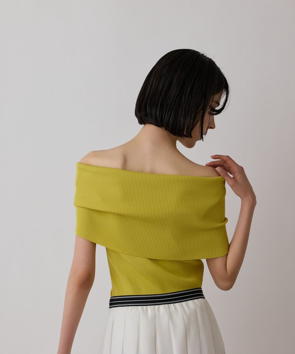 GRACE CONTINENTAL オフショルリブニットトップ 