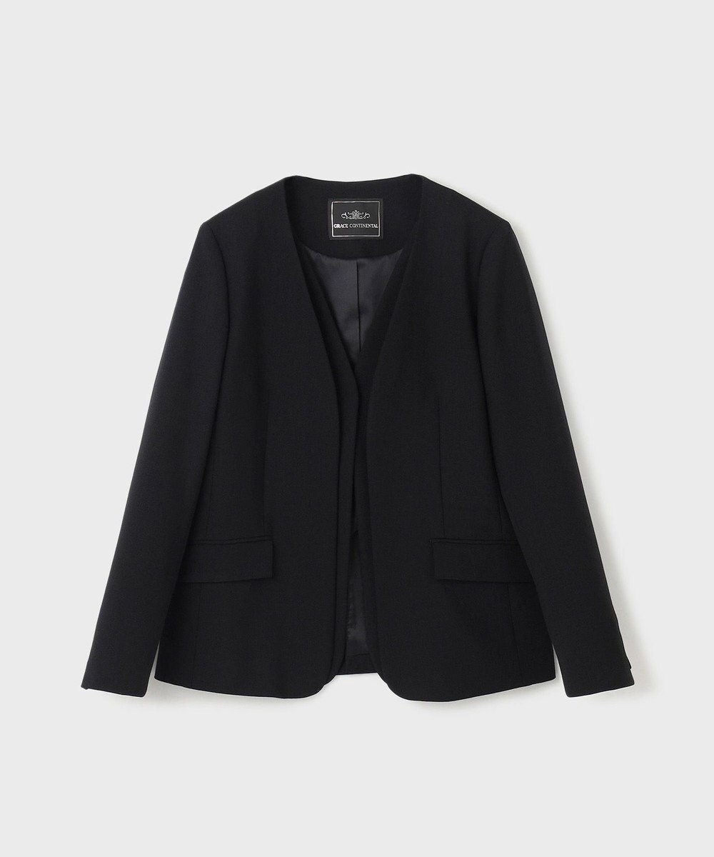 GRACE CONTINENTAL ノーカラーレイヤードジャケット 