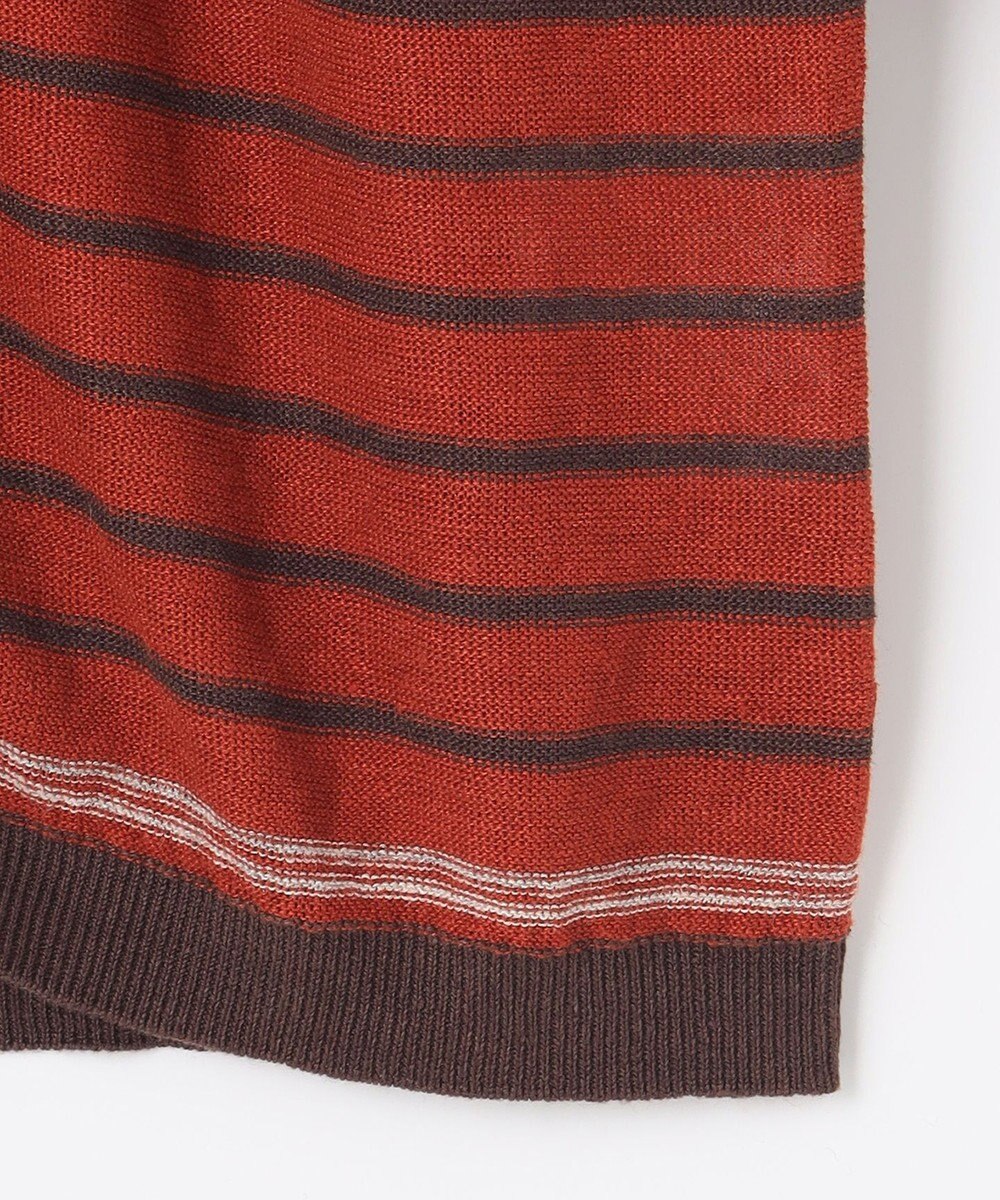 JOSEPH ABBOUD 【洗える】フランドルリネンボーダーカーディガン 