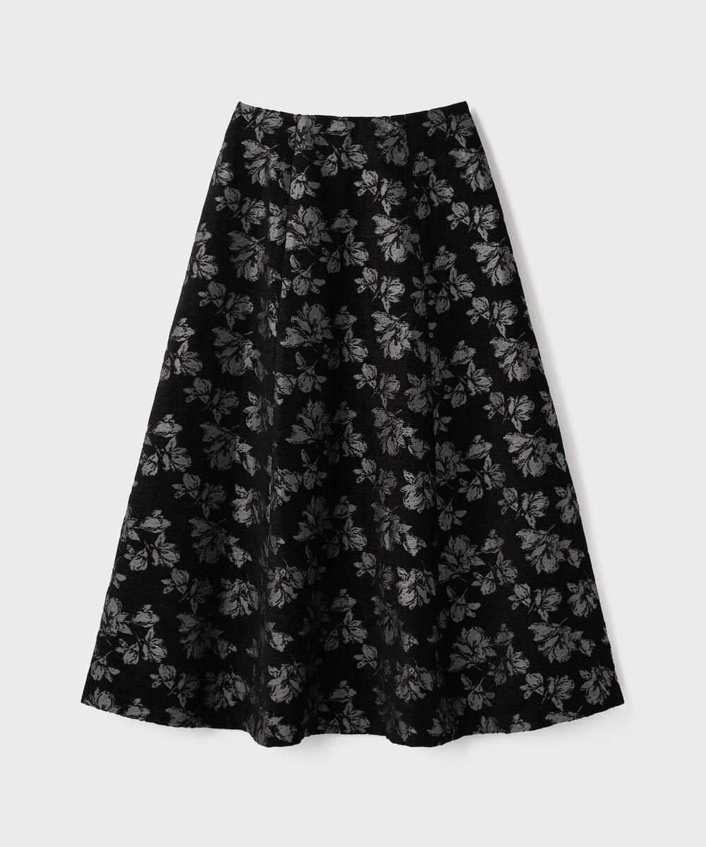 GRACE CONTINENTAL ラメフラワージャガードフレアスカート 