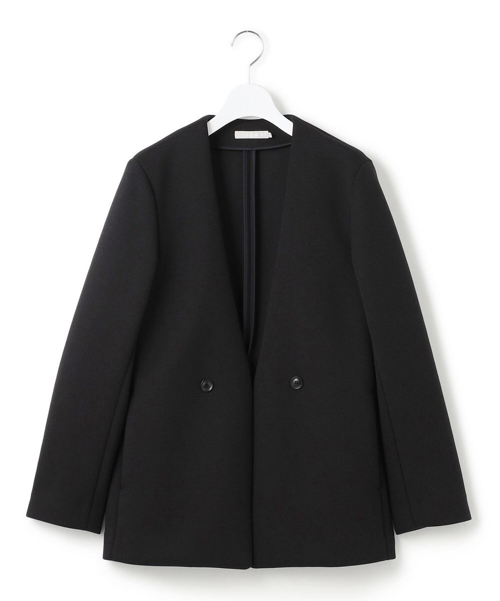 ICB L 【洗える】コンパクトWフェイス ノーカラージャケット 