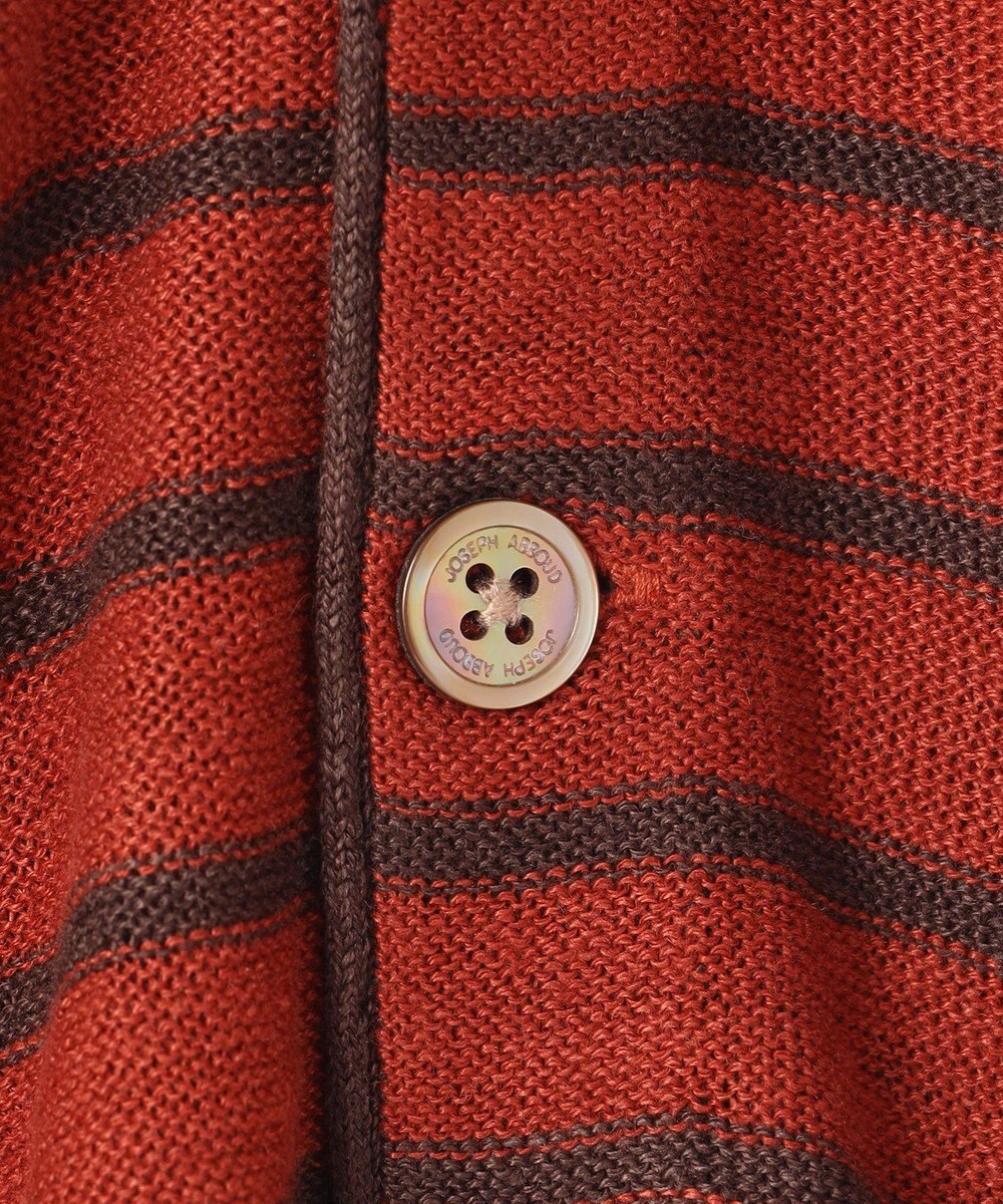 JOSEPH ABBOUD 【洗える】フランドルリネンボーダーカーディガン 