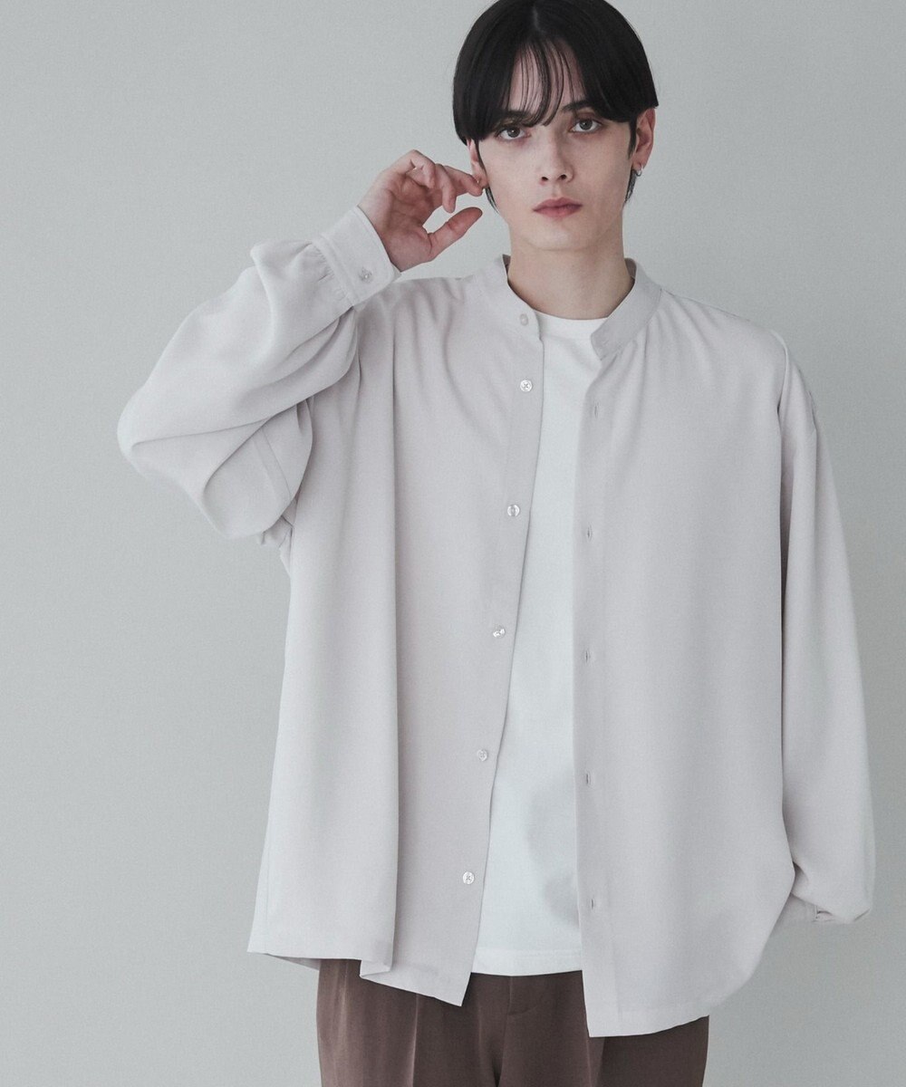 WEGO トロミBIGバンドカラーシャツ 