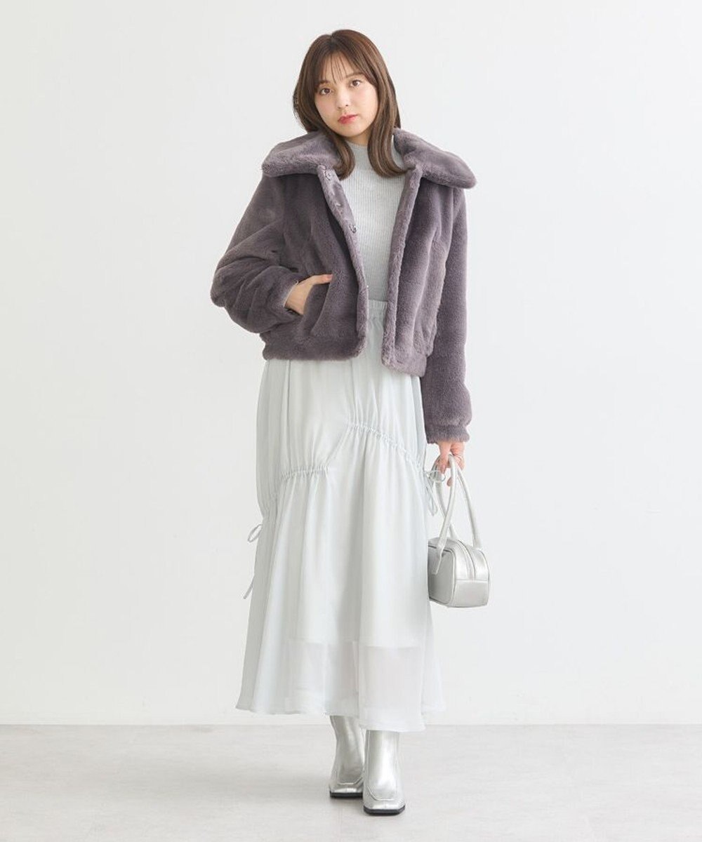 earth music&ecology ファーショートコート 