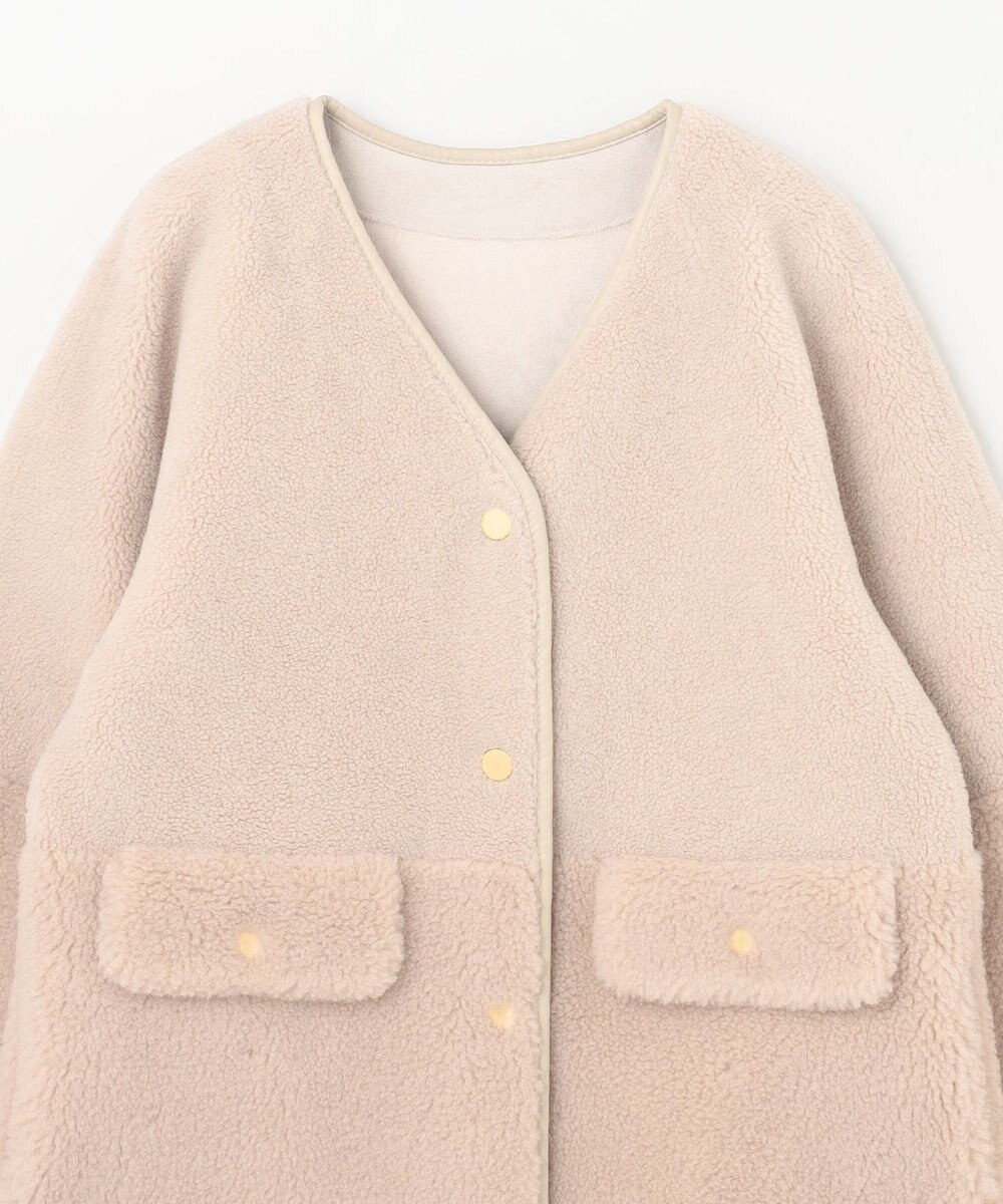 GRACE CONTINENTAL ノーカラーボアムートンコート 