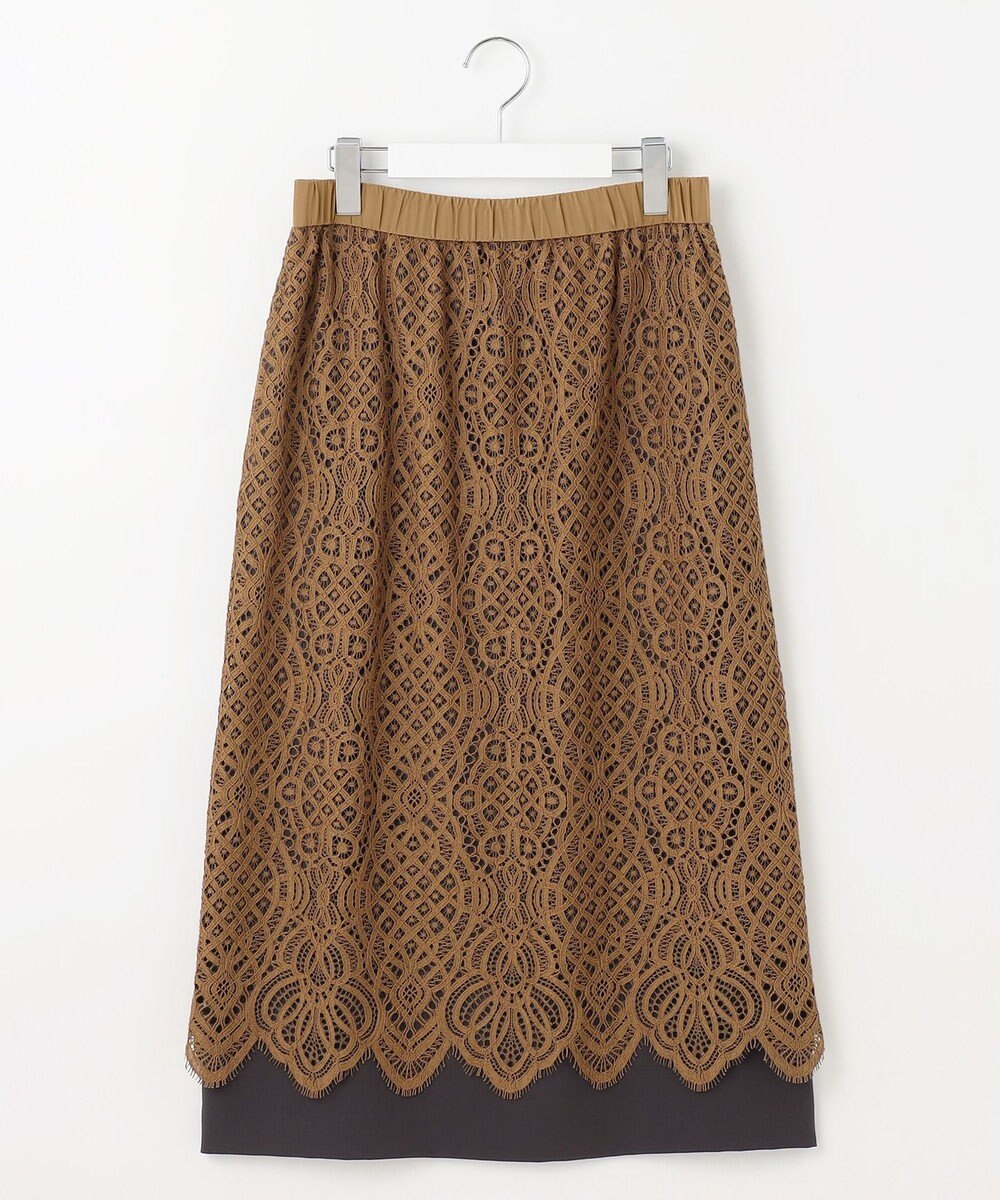 自由区 S 【SHIHOさん着用】バイカラーレース スカート 