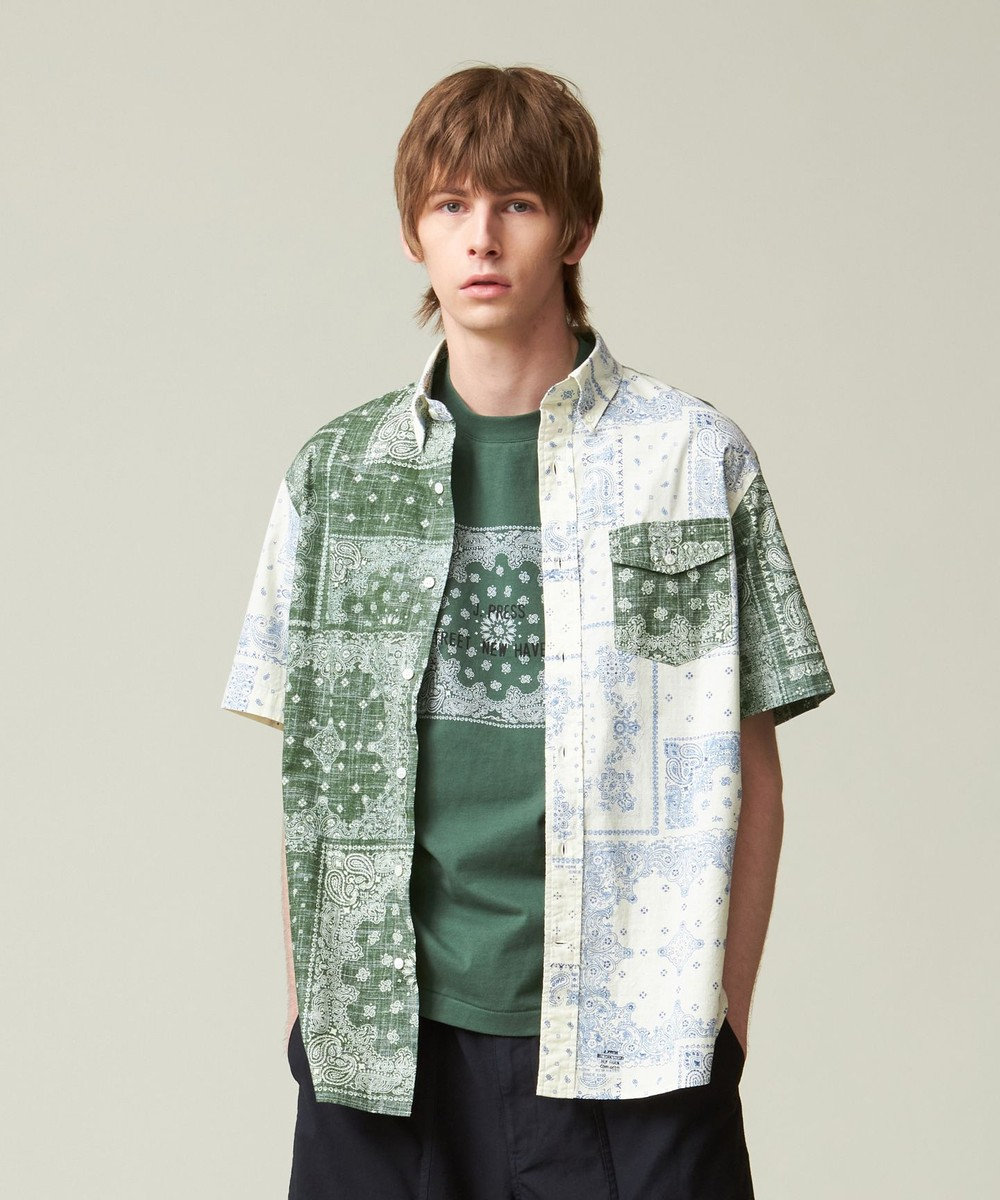 J.PRESS MEN ペイズリーバンダナプリント クレイジーパターンシャツ 