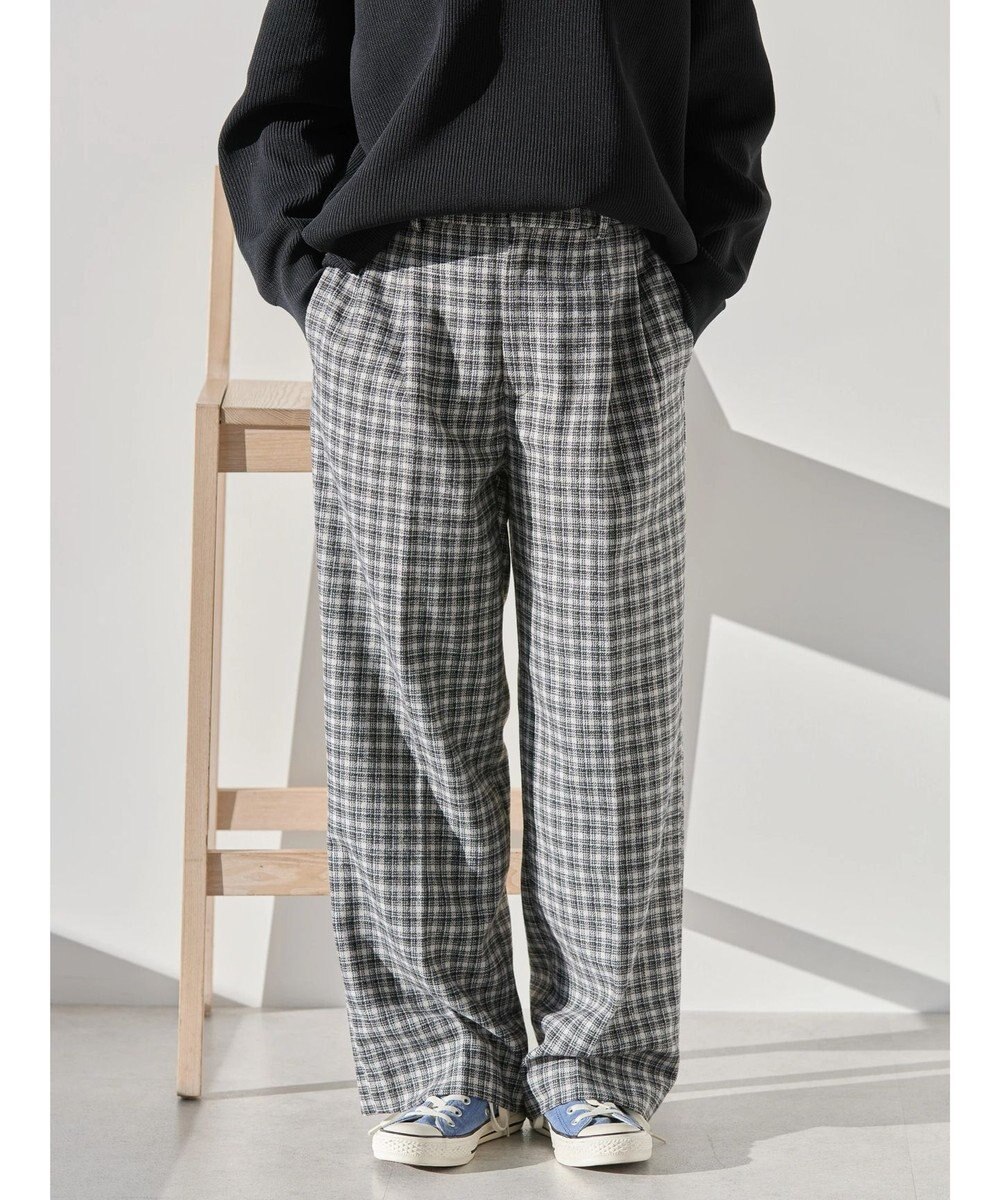 AMERICAN HOLIC ツイードタックワイドパンツ 
