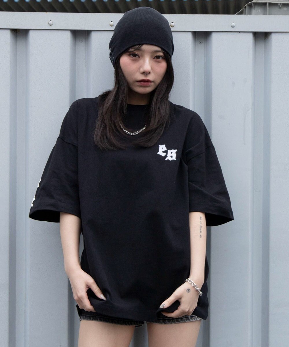 WEGO 【ユニセックス着用ITEM/MLサイズ展開】アクセ付きストレートライングラフィックT（SS） 