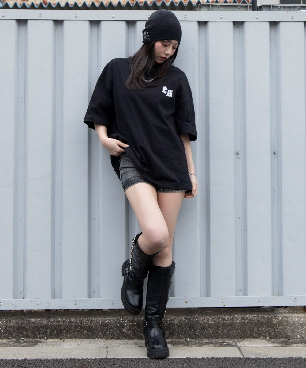 WEGO 【ユニセックス着用ITEM/MLサイズ展開】アクセ付きストレートライングラフィックT（SS） 