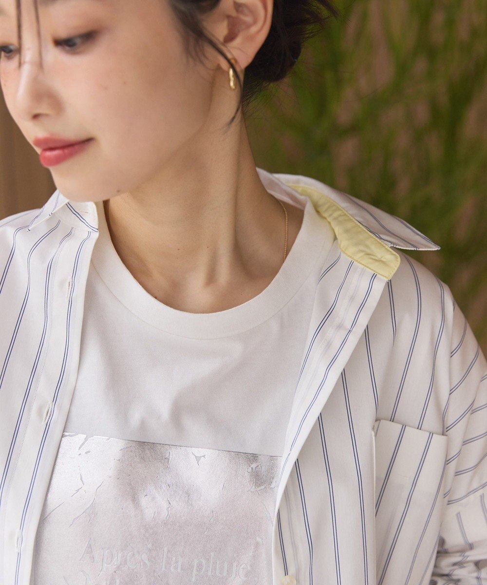 AMERICAN HOLIC イージーケア配色ポイントロングシャツ 