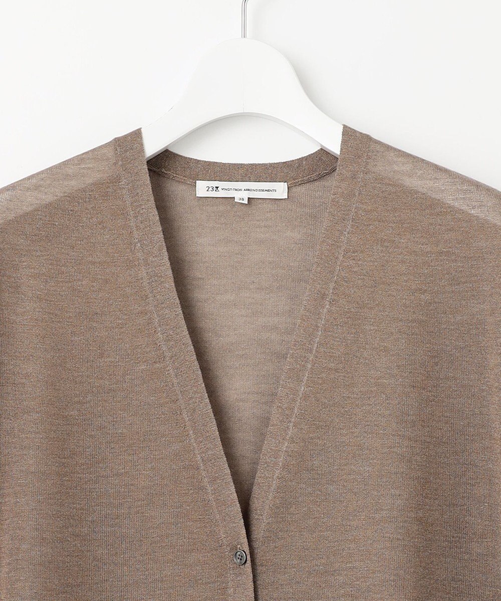 23区 【洗える】シャイニーシアー ニット ロングカーディガン 