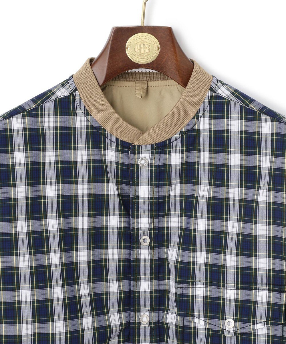 J.PRESS MEN マルチチェック×ナイロンタフタワッシャー リバーシブルシャツ 