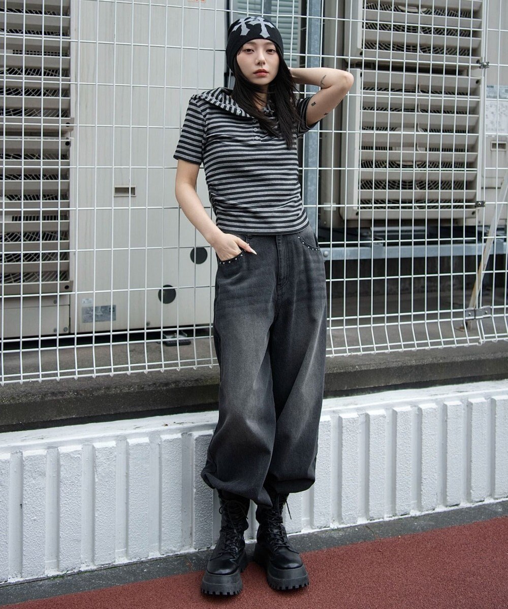 WEGO ヘンリーネックフードT 