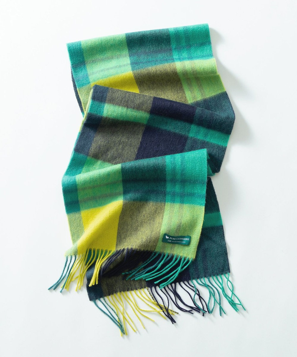 23区 カシミヤ チェック マフラー 