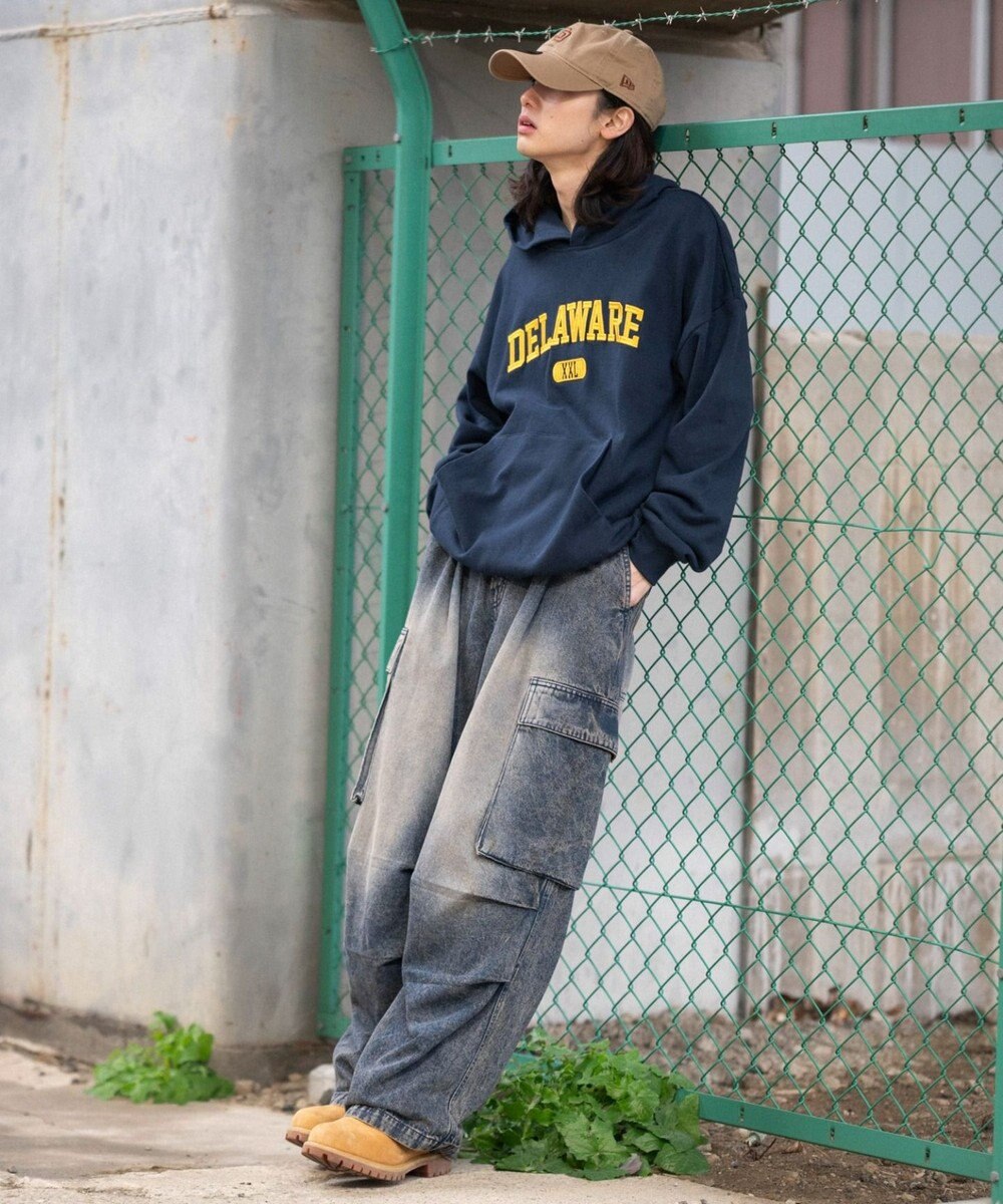 WEGO 【ユニセックス着用ITEM/SMLサイズ展開】グラフィックロゴプルパーカー 