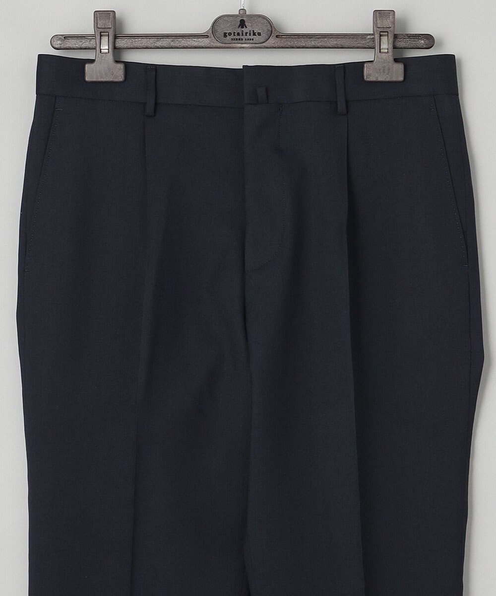 GOTAIRIKU ロングセラー【洗える/折り目加工/シワになりにくい/ウエストアジャスター】ウォッシャブル サマーウール100％パンツ_定番色(1タック)23年モデル 