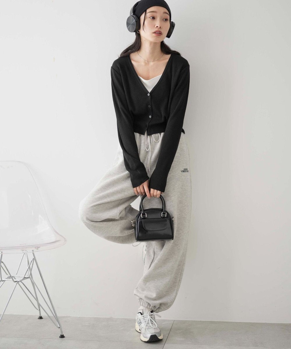 WEGO カラーリブショートカーデ 