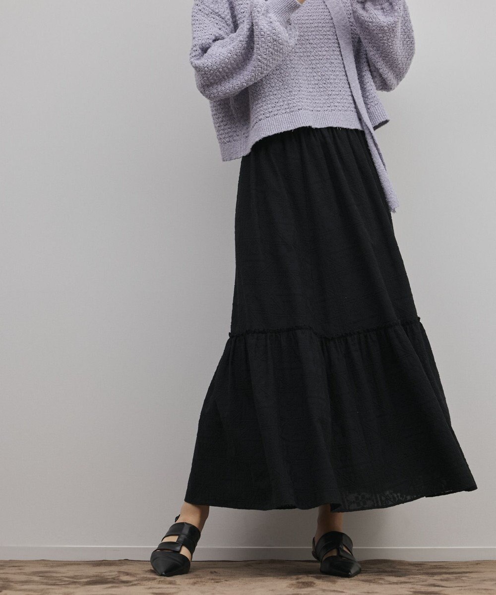 GRACE CONTINENTAL ティアードエンブロイダリースカート 