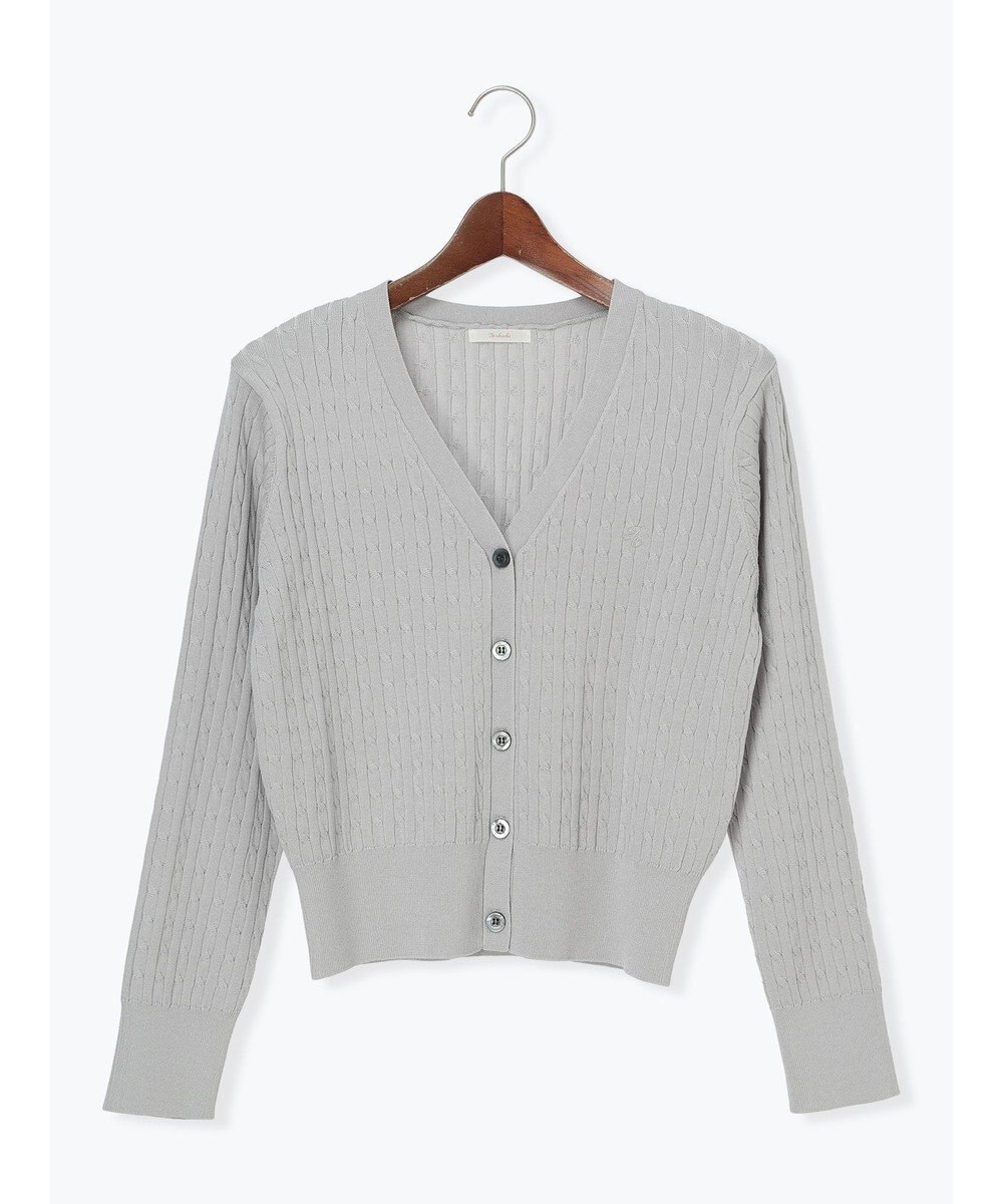Te chichi ミニケーブル刺繍Vネックカーディガン 