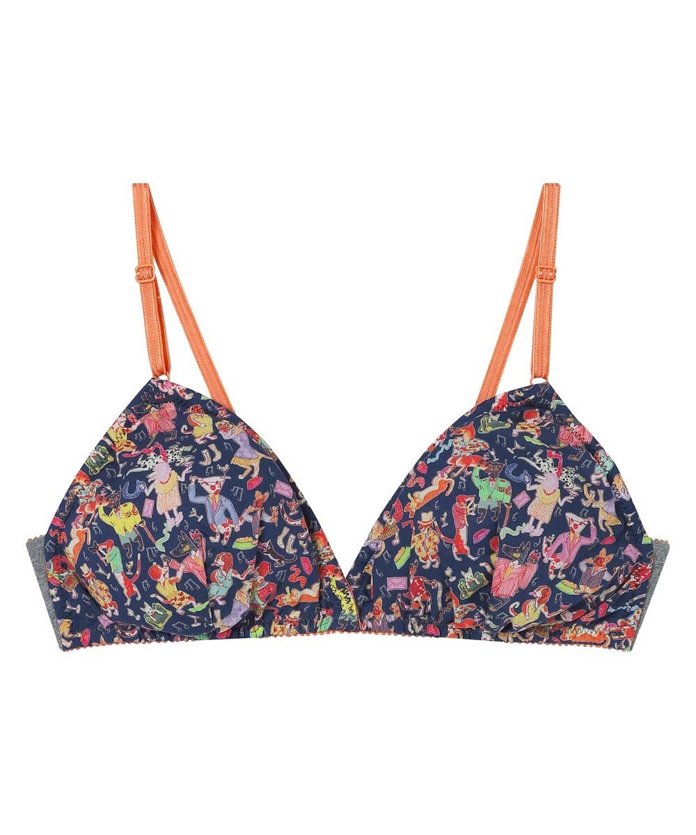 une nana cool MADE WITH LIBERTY FABRIC 【綿混】三角ノンワイヤーブラ 