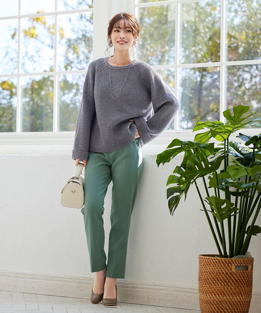 Tiaclasse 【洗える】リラックス感のあるラグランスリーブニット 