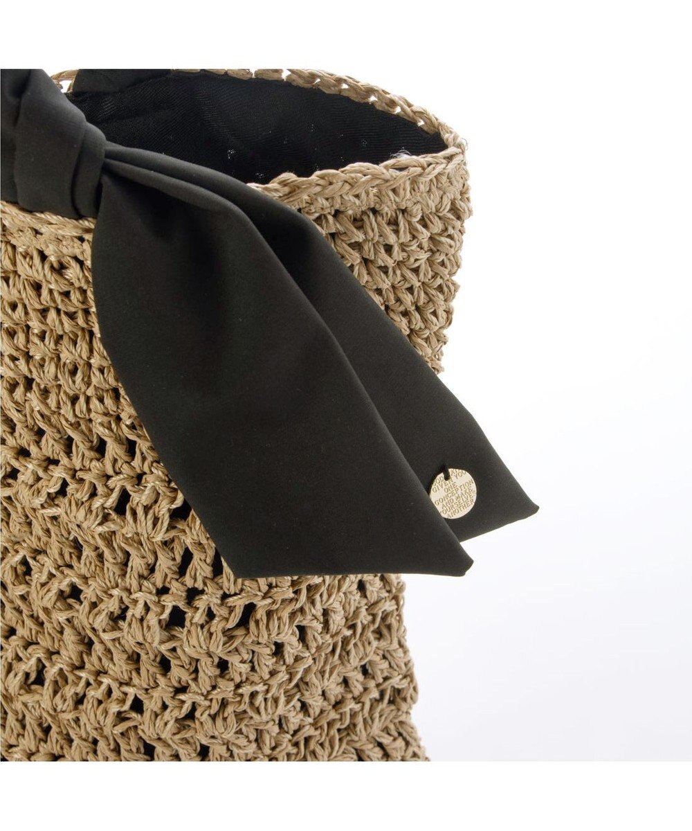 UNBILLION カシュカシュ cachecache / 下がりリボン柄編みトート カゴバッグ 