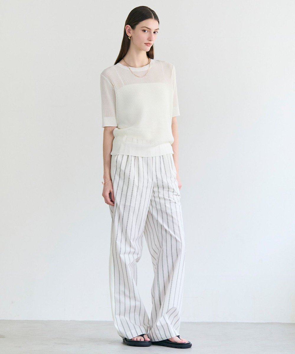 BEIGE， LEPIDO / 前後2WAY シアー編みニット 