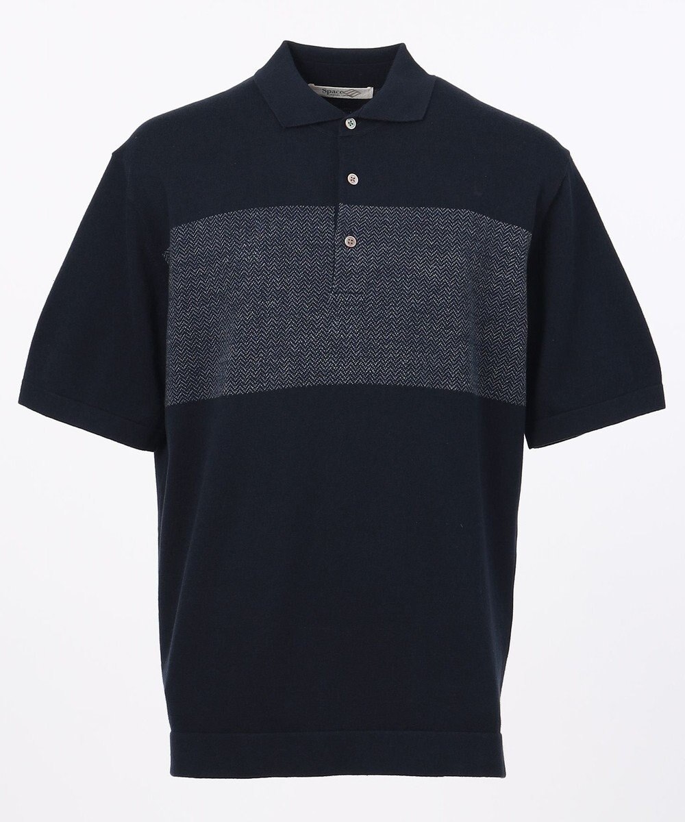 JOSEPH ABBOUD MOUNTAIN 【SPACE】OGストレッチコットン ニットポロシャツ 