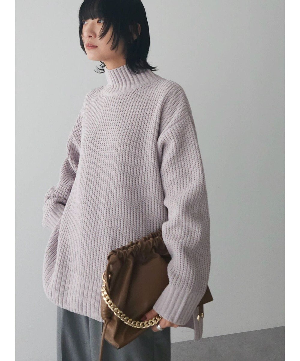 Green Parks ｍｏｋｏモール畦ニット前後差プルオーバー 