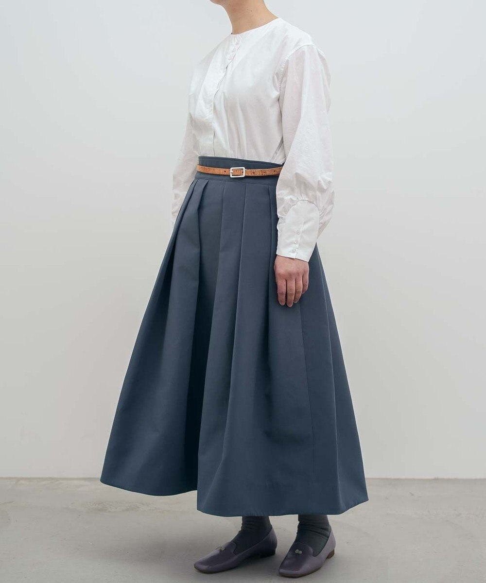 muuc トリプルクロス タックフレアスカート｜軽くてふっくらした三重織り生地・セットアップ可能 