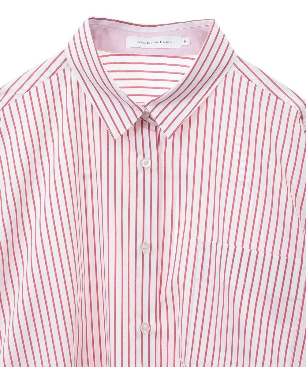 AMERICAN HOLIC イージーケア配色ポイントロングシャツ 