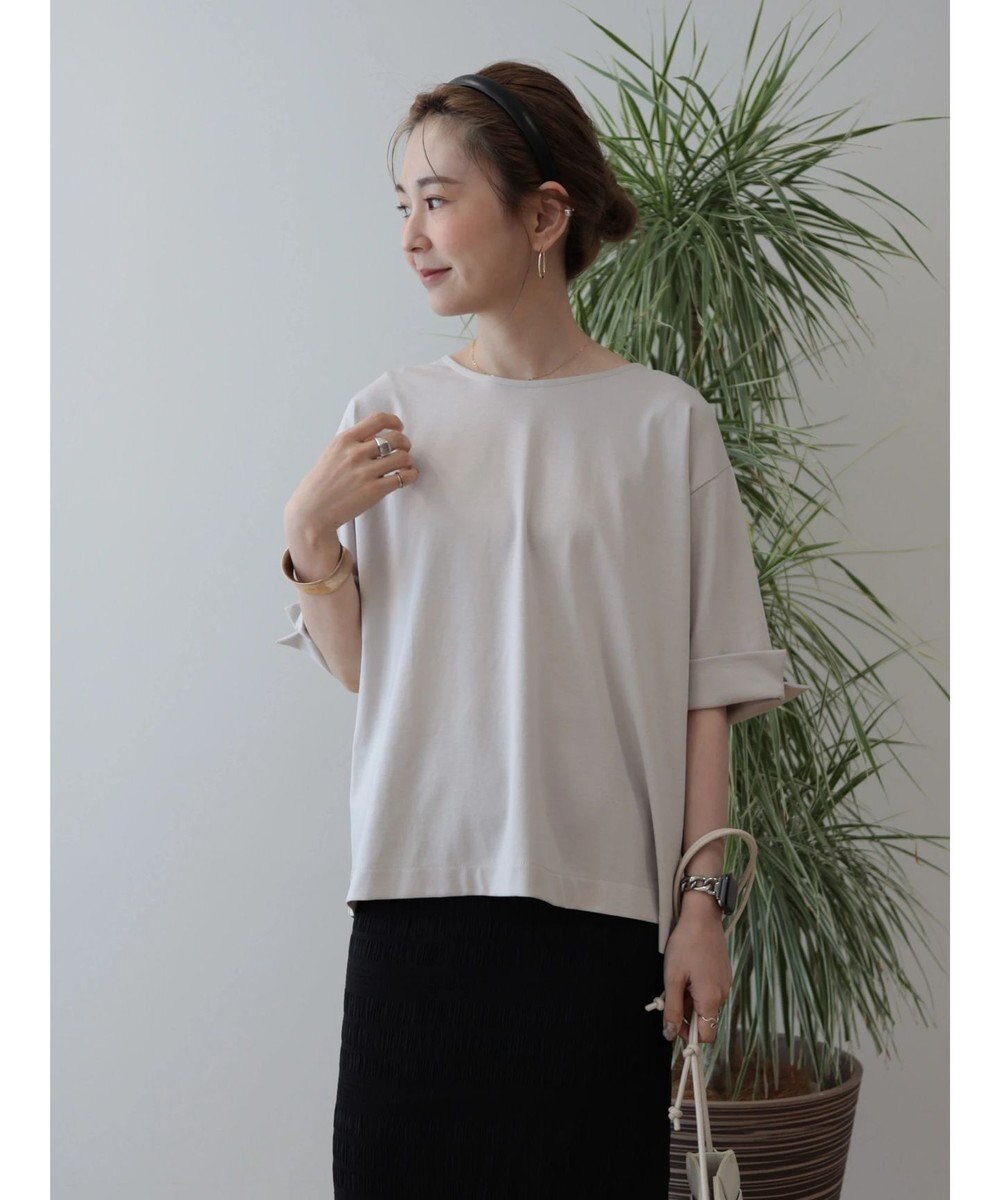 AMERICAN HOLIC 接触冷感バックタック袖折り返しカットプルオーバー 