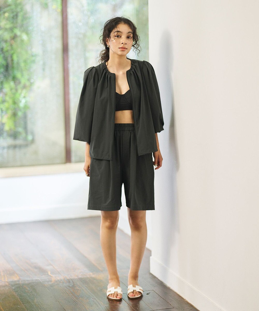 #Newans 【UVカット/撥水/接触冷感】ギャザーブラウス ラッシュガード 