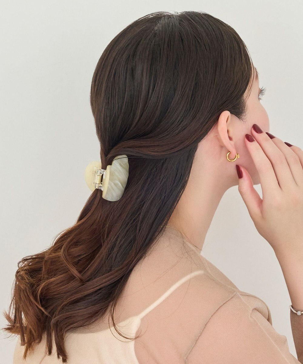 Phoebe マーブルハートバンスクリップ　ホワイト 