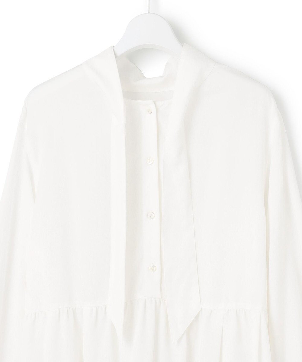 23区 L 【前後着用可能/洗える】ウォッシュドピーチツイル ブラウス 