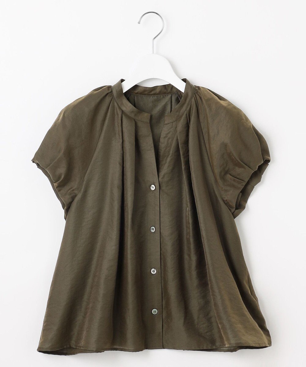 23区 【SLOW/一部店舗限定】ブライトヴィンテージクロス タック ブラウス 