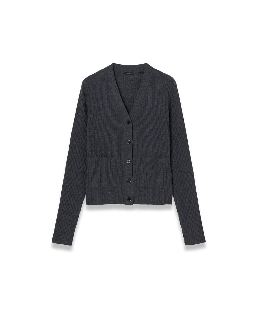 JOSEPH 【洗える】メリノリブ　カーディガン 