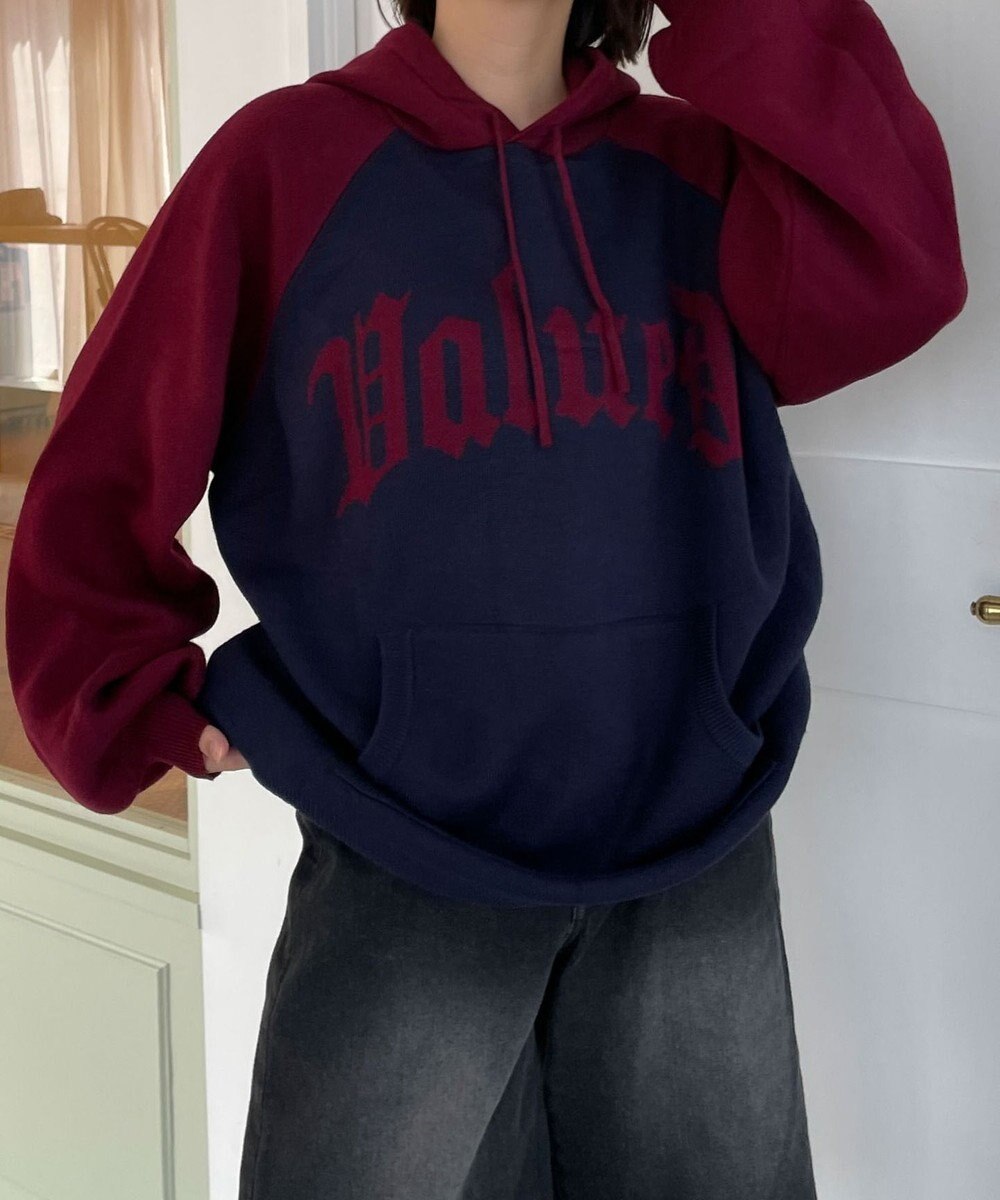 WEGO グラフィックニットパーカー 