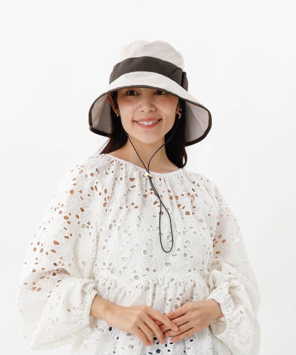 AURORA 【 Beaurance （ビューランス）】サマーシールド リボン中つばクロッシェハット 