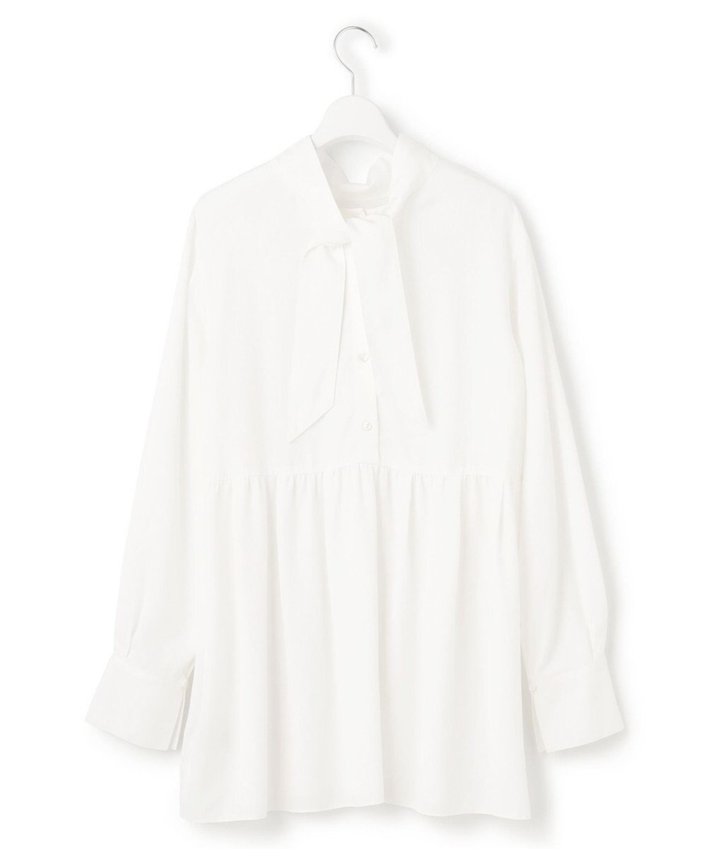 23区 L 【前後着用可能/洗える】ウォッシュドピーチツイル ブラウス 