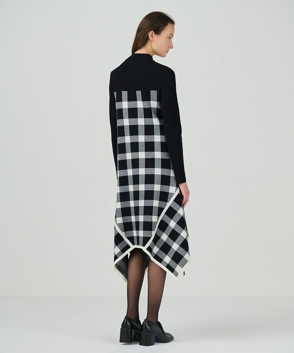 GRACE CONTINENTAL チェックイレヘムニットワンピース 