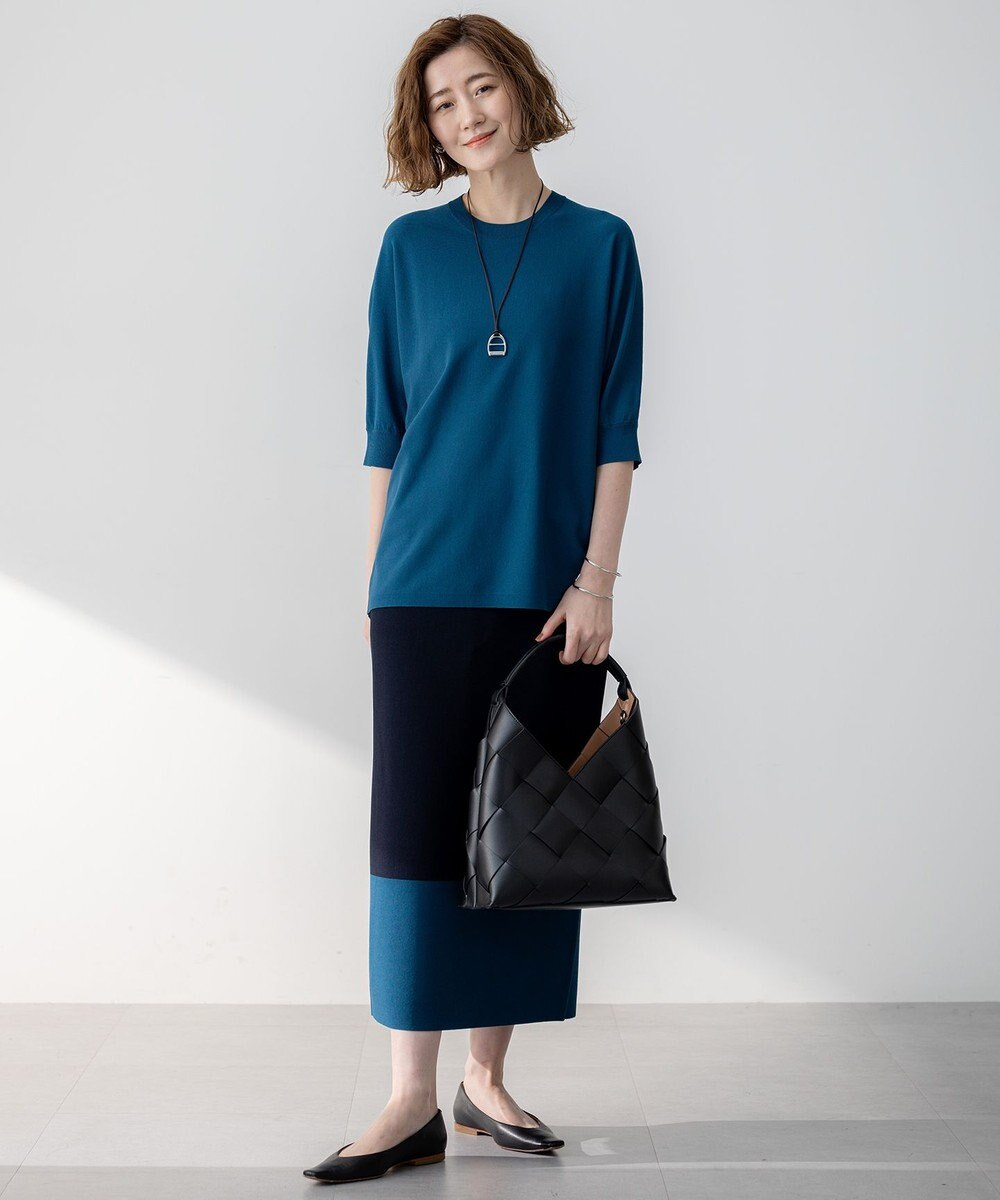 23区 S 【洗える】レーヨンポリエステルストレッチ ドルマン ニット 