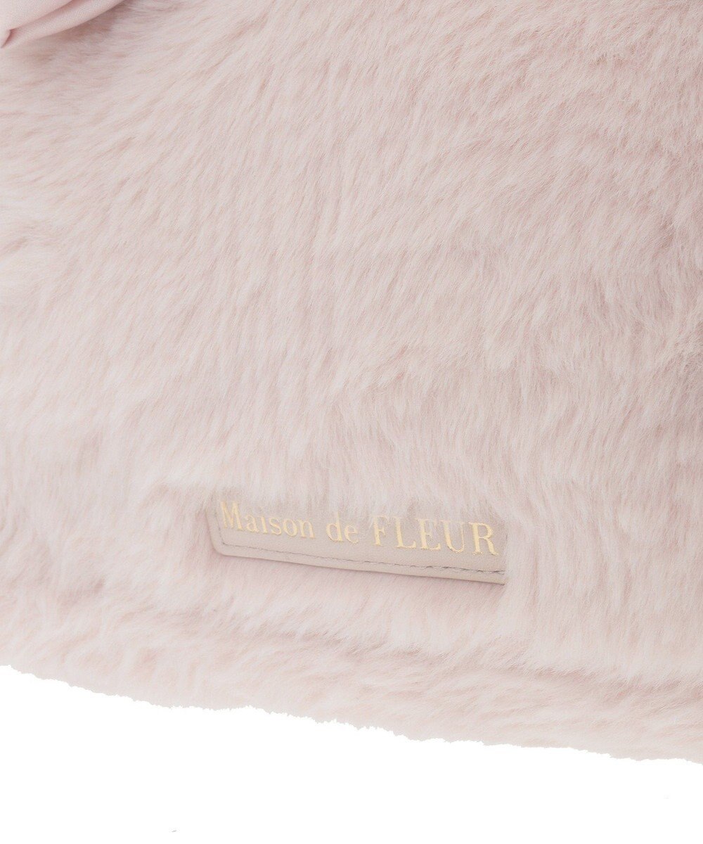 Maison de FLEUR サテンリボンファー2Wayスクエアトートバッグ 